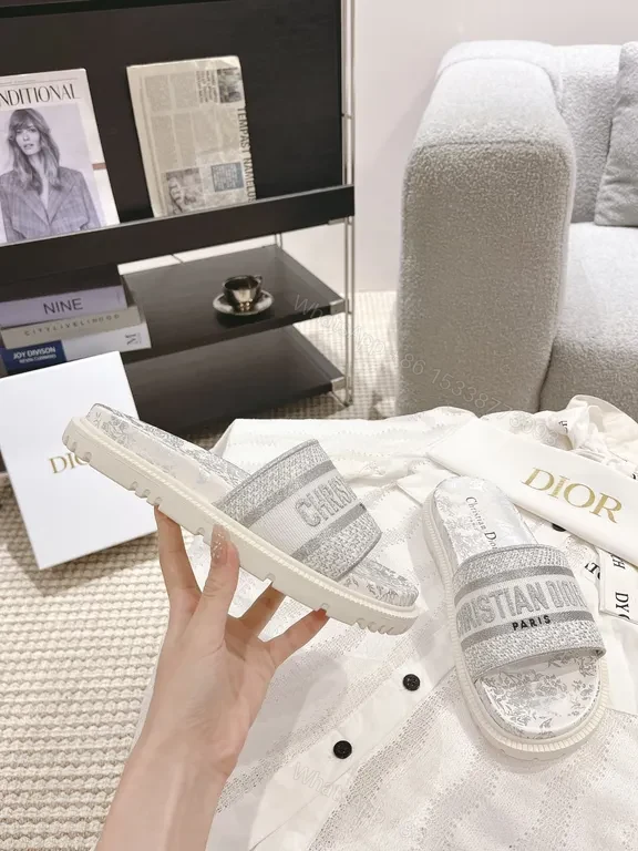 View 6 of Textured Dior-Inspired Knit Slip-Ons: Luxe Comfort Sandals
