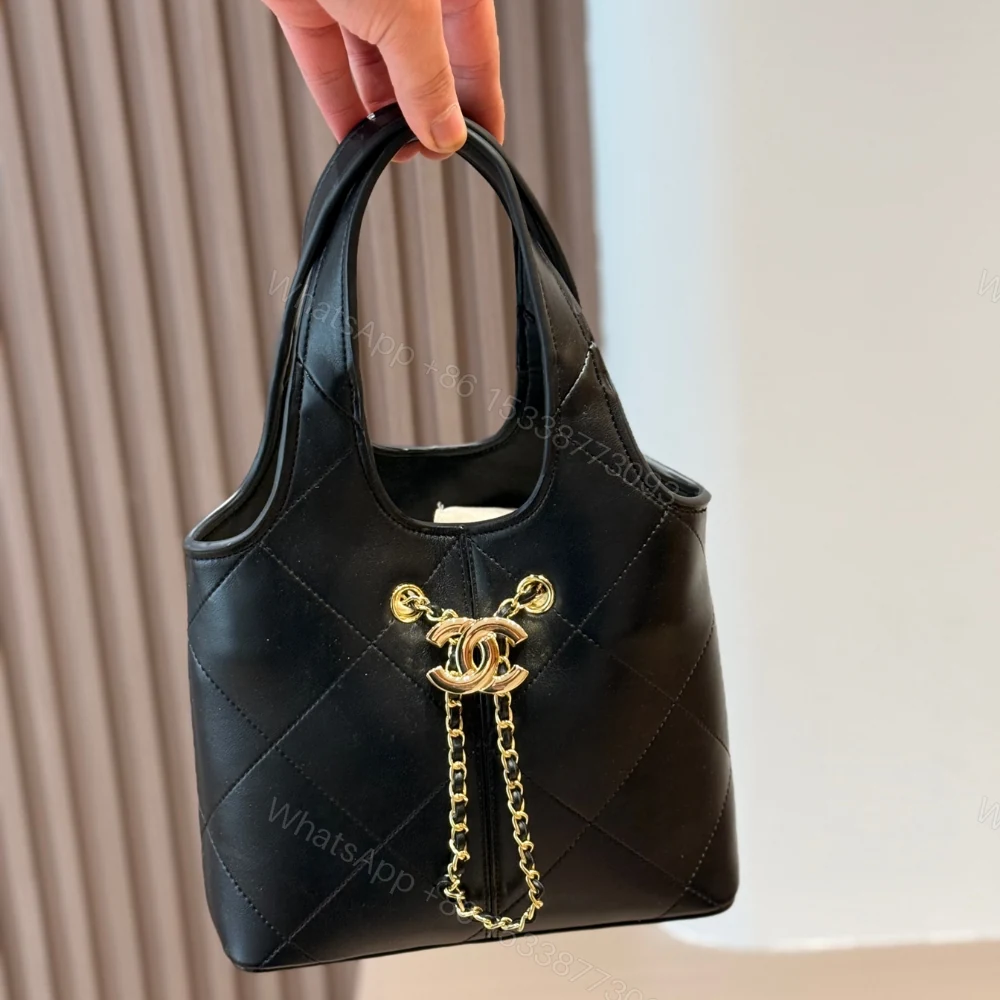 View 3 of Chanel Small Shopping Bag Gold Tone Hardware Black 22Cm