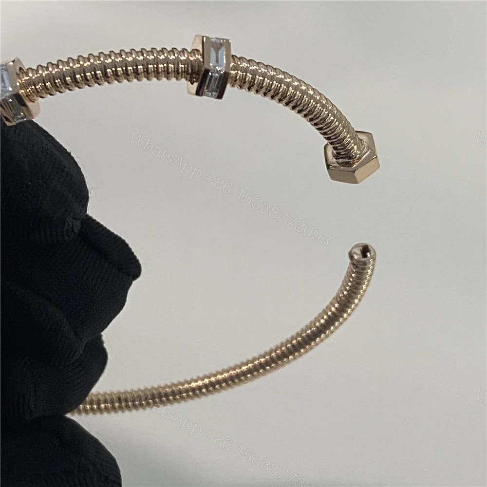 View 7 of Replica Cartier 18K Rose Gold Ecrou Bracelet Diamonds N6714517