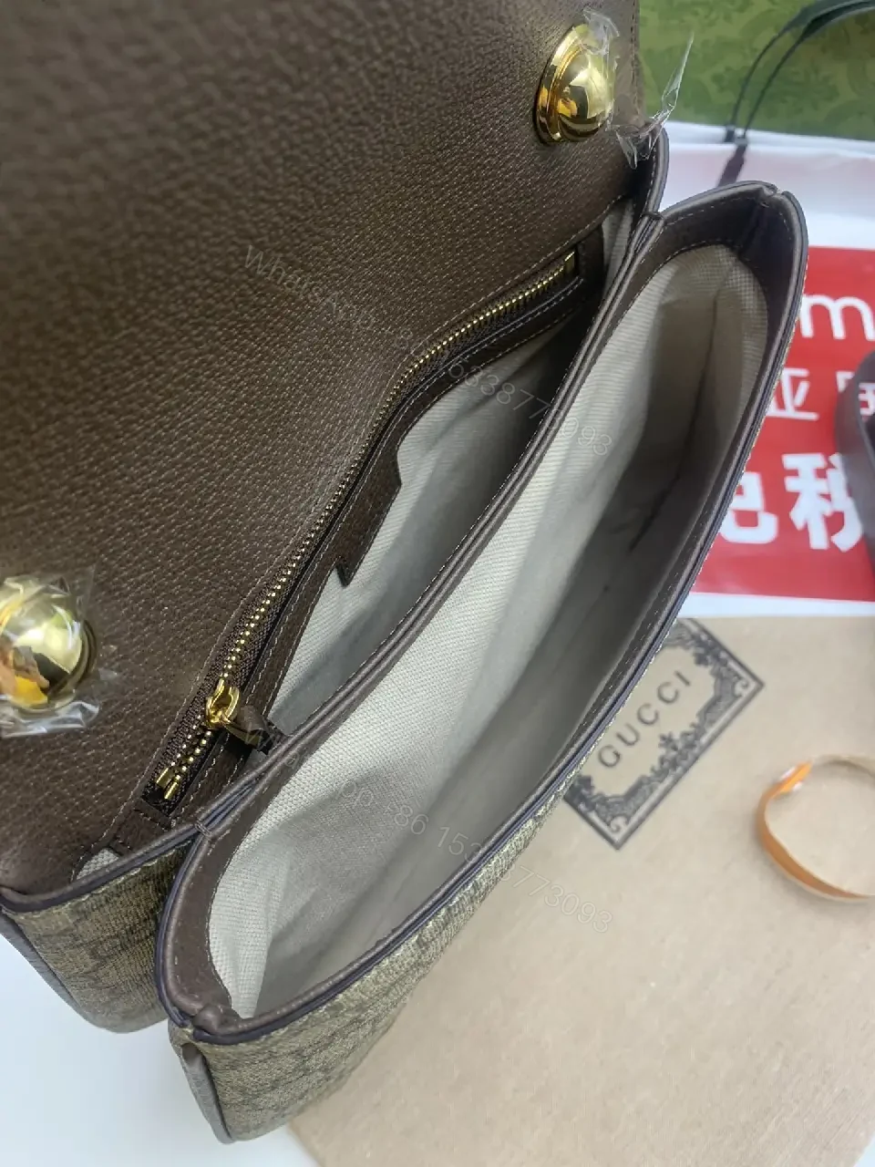 View 2 of Gold Hardware GG Supreme Shoulder Bag - Everyday Luxury Tote