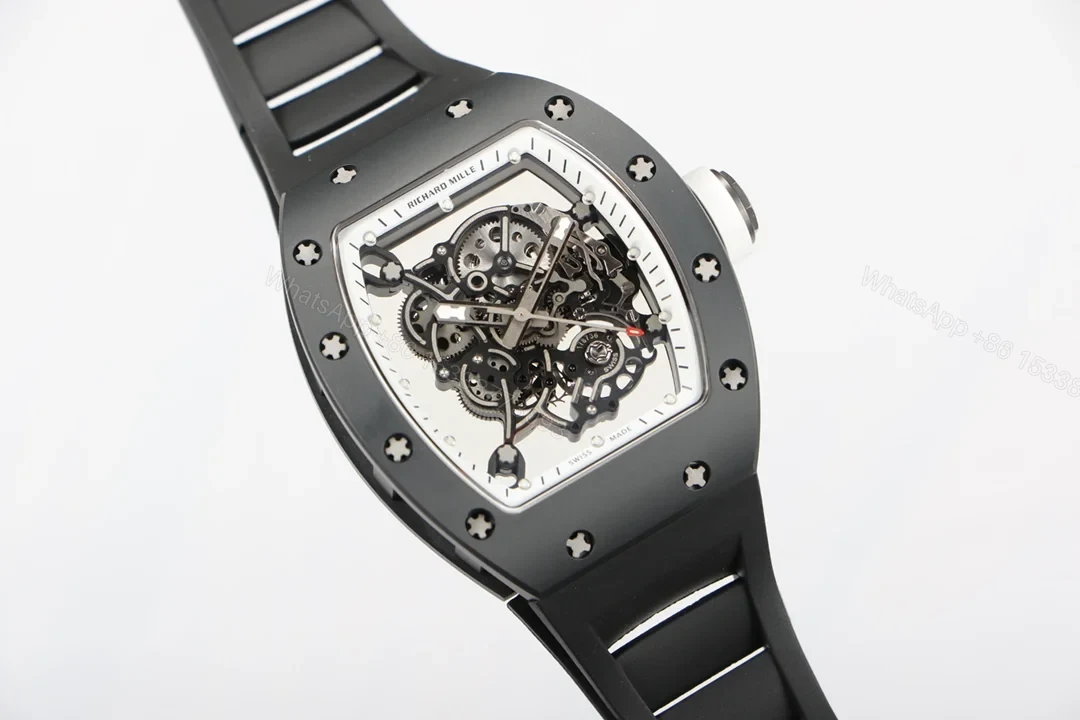 View 4 of Richard Mille RM055 White Ceramic ATZ Skeleton Mechanical Watch RM055-WC-S1-2100