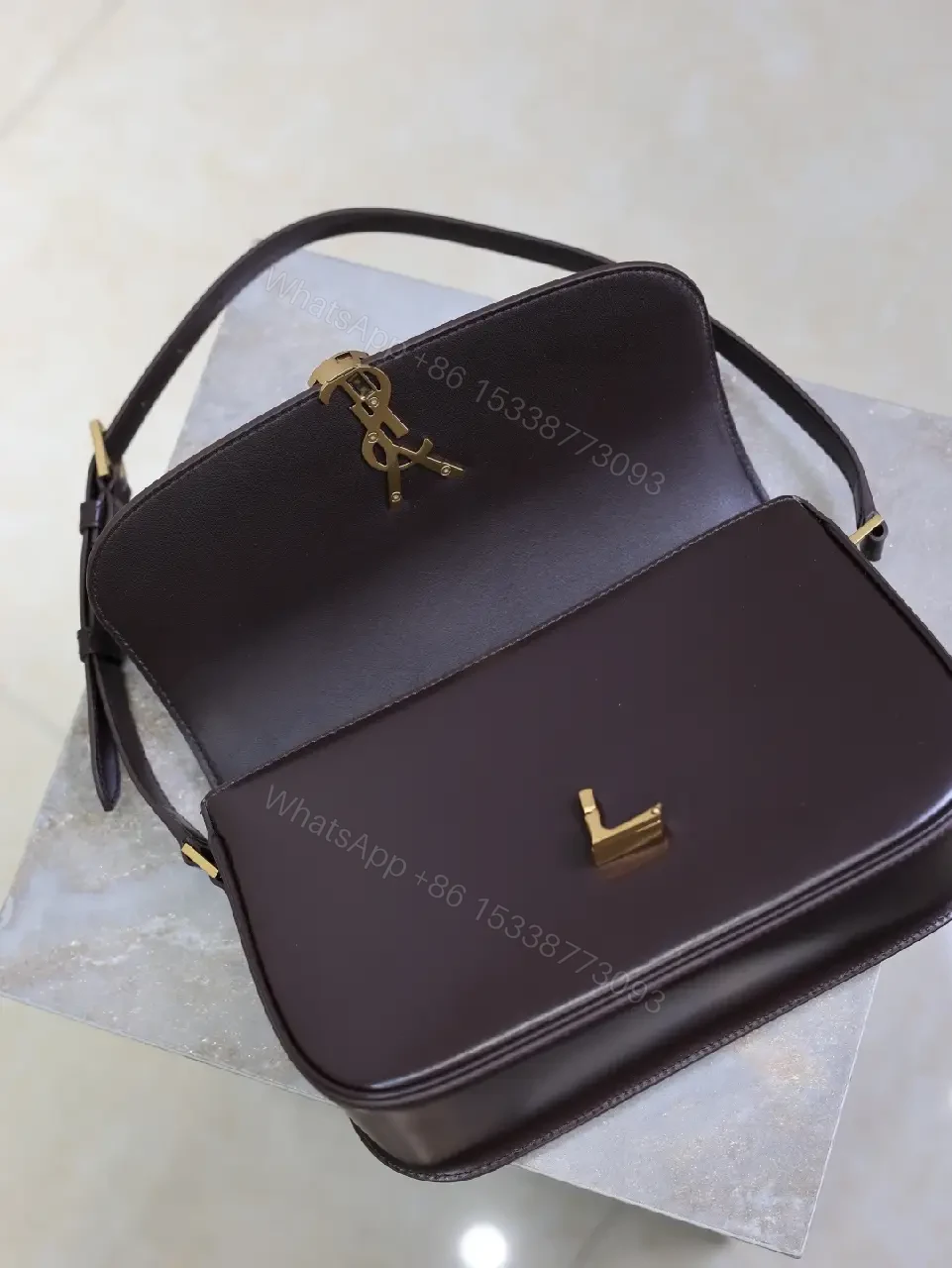 View 7 of Dark Leather Compact Crossbody: Minimalist Luxury Bag