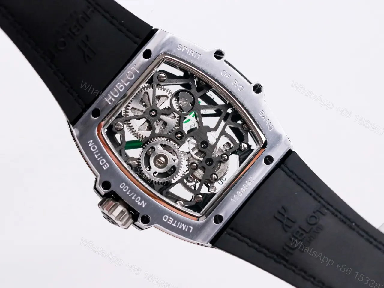 View 5 of Hublot Masterpiece 906 Tourbillon Watch Custom HUB 9006 Manual Wind Movement 18K Rose Gold/Platinum Plated Steel Case