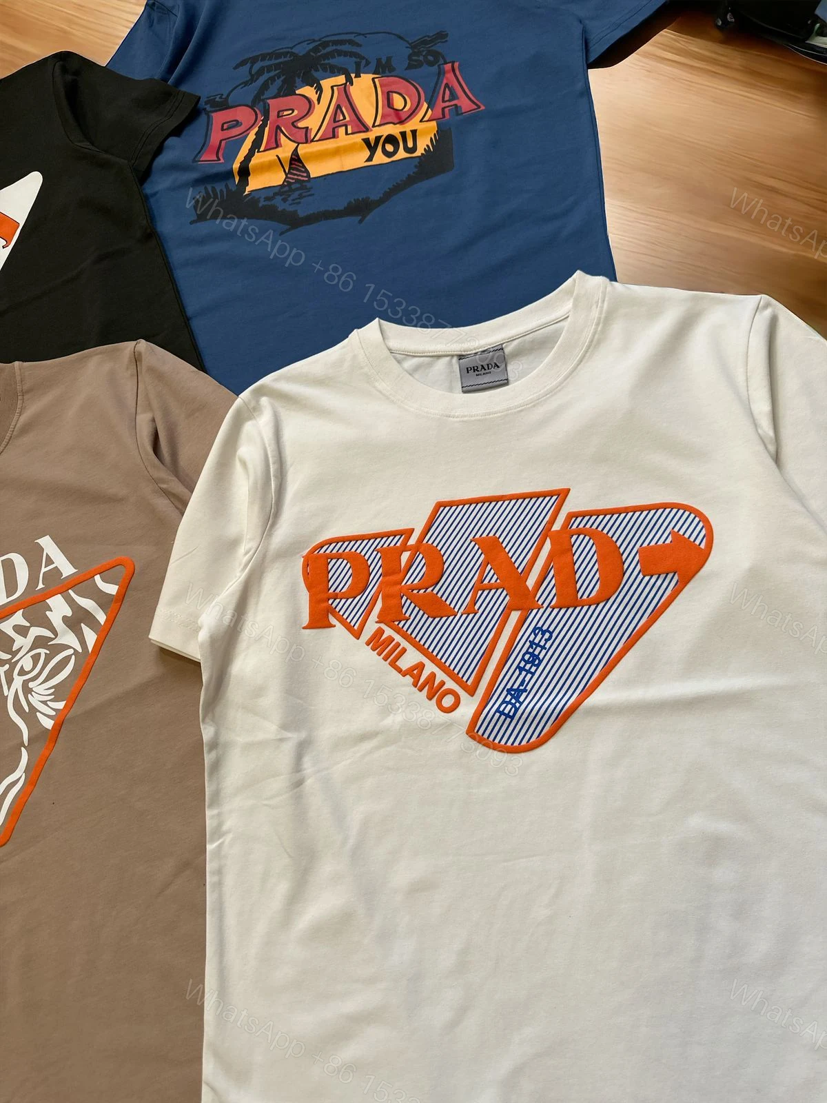View 5 of FIRST COPY PRADA EXCLUSIVE COTTON LYCRA CREWS T-SHIRT
