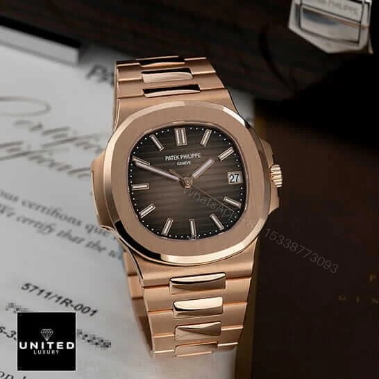 View 6 of Patek Philippe Nautilus Rose Black Dial Replica