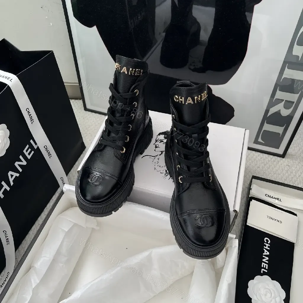 View 3 of Black Leather Combat Boot: Architectural, All-Season Comfort