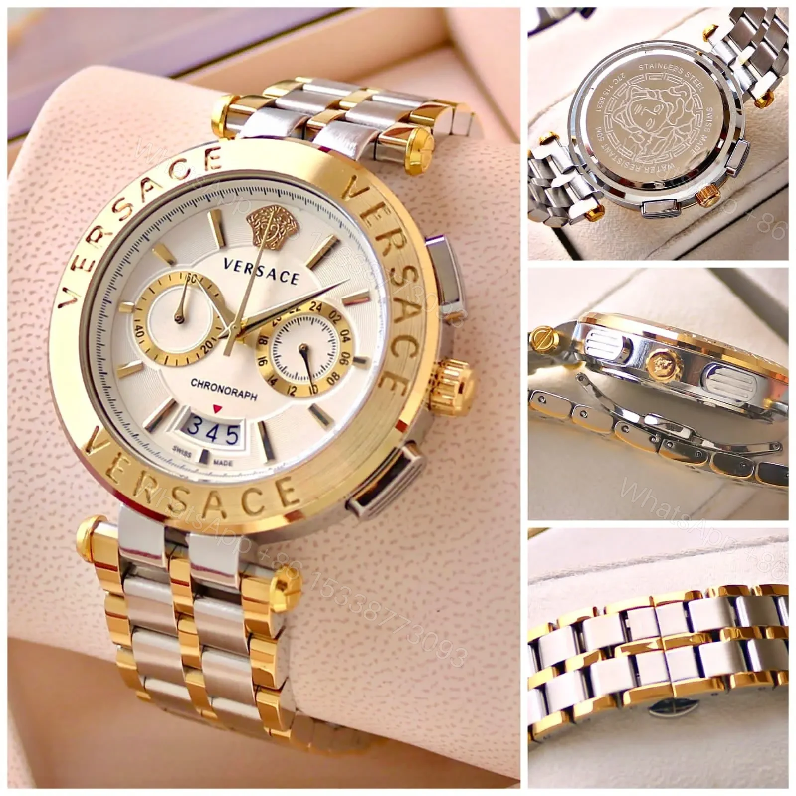 View 3 of Versace Aion Chronograph Gold