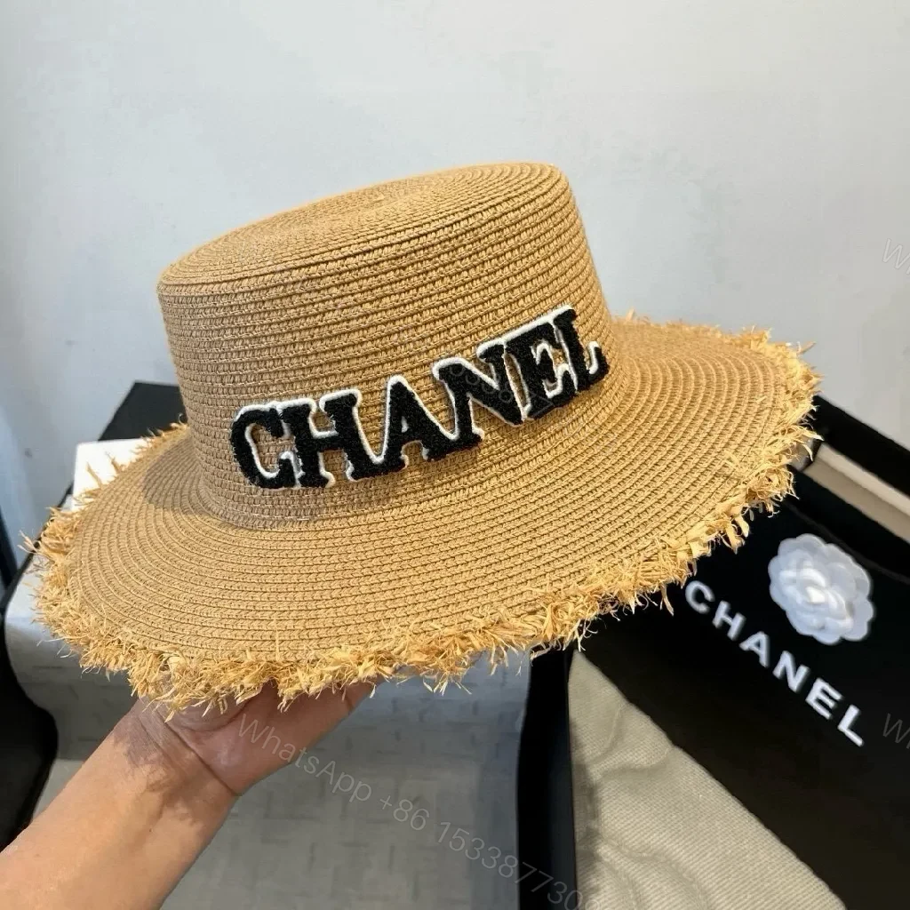 Straw Sunray Hat Beige + Straw + Casual Luxe + Bold Logo + Hat — view 1