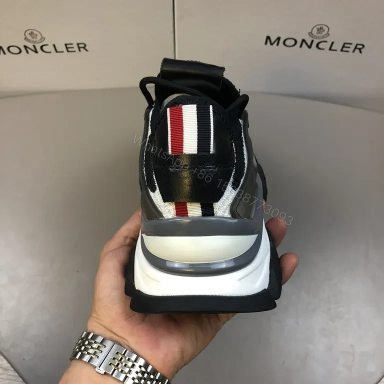 View 4 of Moncler Grid-Texture High-Top Sneakers: Luxe Streetwear