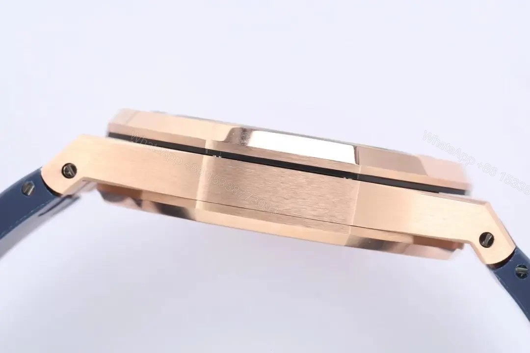 View 6 of V9 Factory Audemars Piguet Royal Oak Ultra-Thin Tourbillon – Rose Gold Case, Blue Dial, Rubber Strap