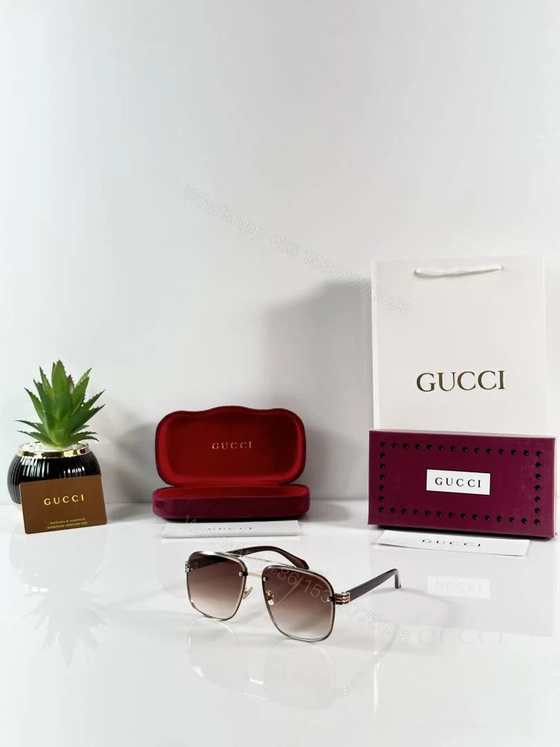 First Copy Gucci 2005 Gold Brown Sunglasses — view 1