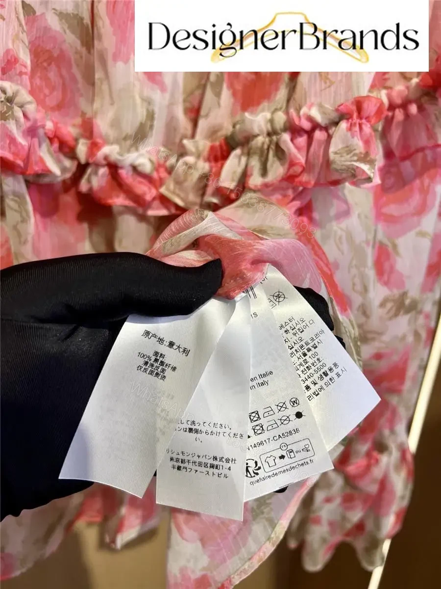View 9 of Chloe Pink Rose-Print Off-the-Shoulder Top