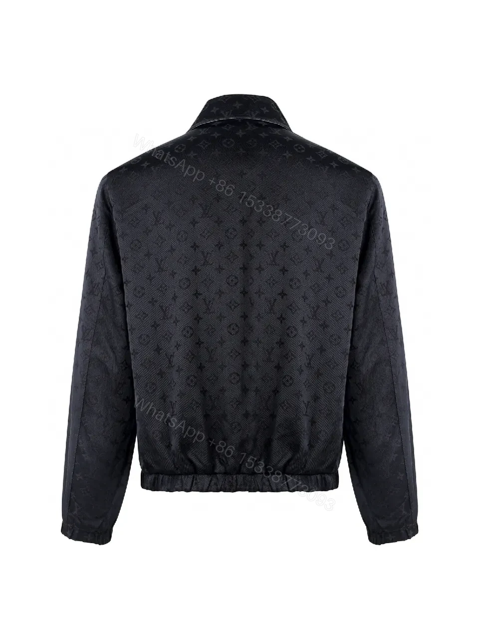 View 6 of Satin-Trim Coach Jacket with Monogram Detail