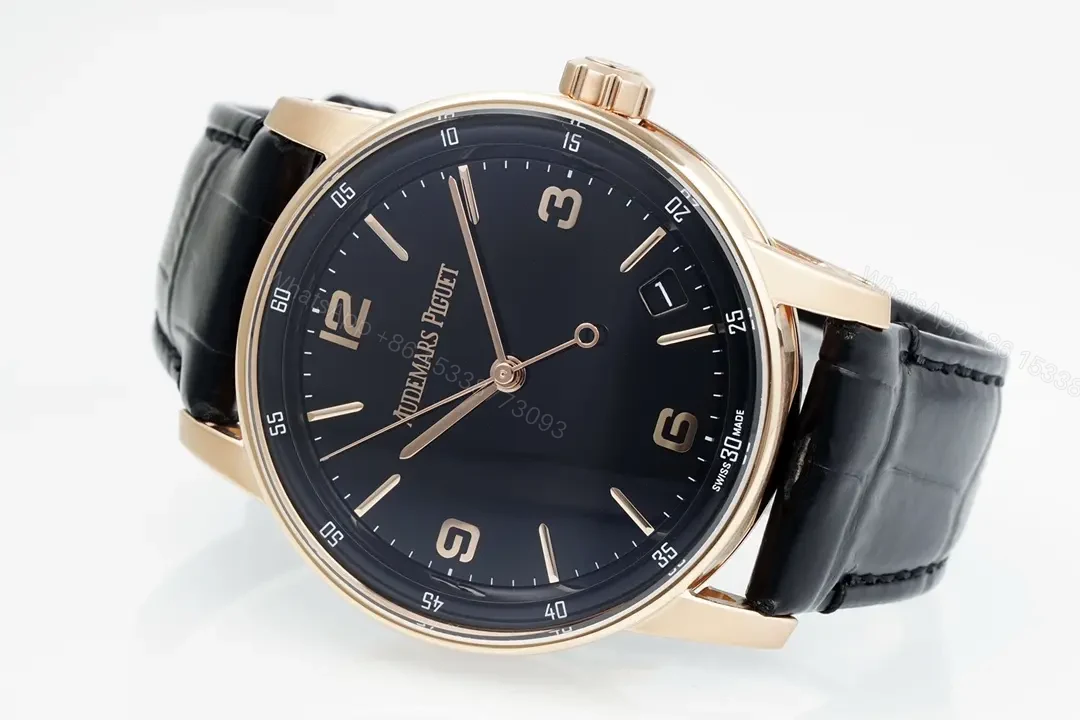 View 5 of APS Factory Audemars Piguet CODE 11.59 Blue Dial Three-Hand Automatic Watch – Rose Gold and Stainless Steel, 41mm