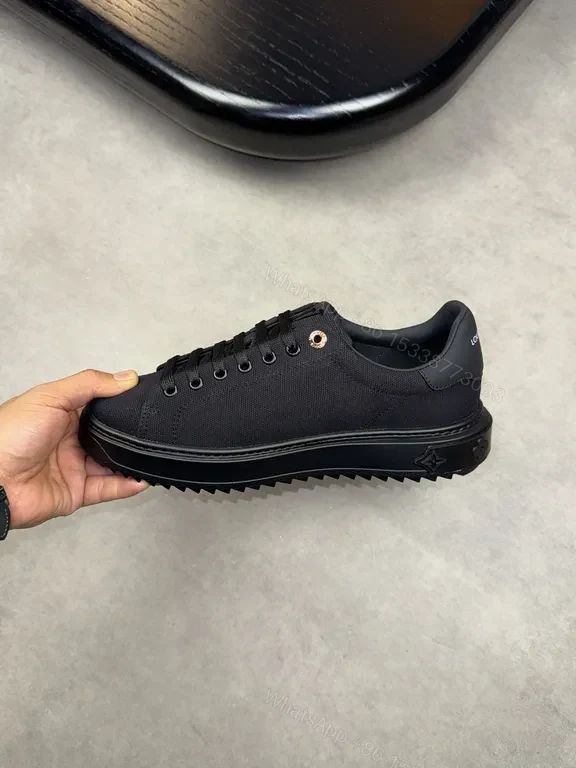 View 2 of Minimalist Black Knit Sneaker â€” Subtle LV Accent, All-Day Comfort