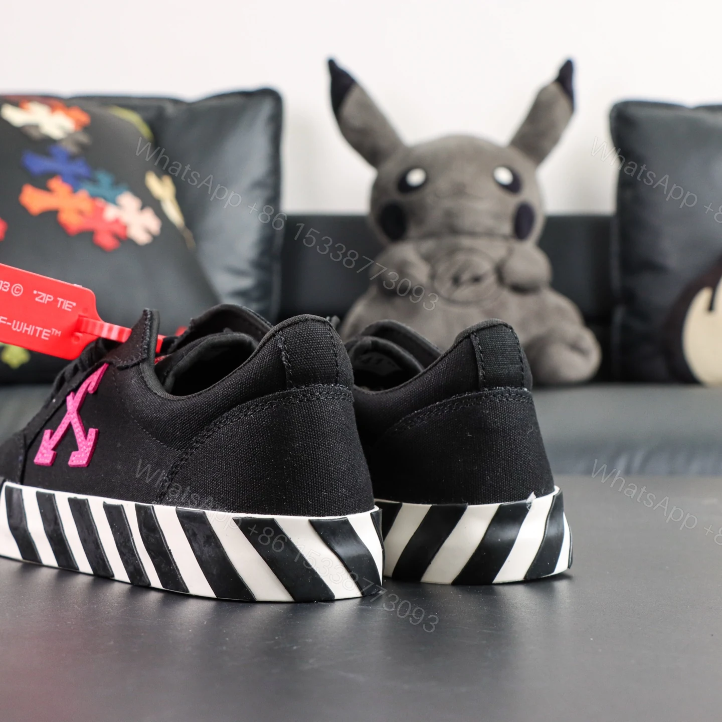 View 6 of Off White Low Vulcanised Black Pink