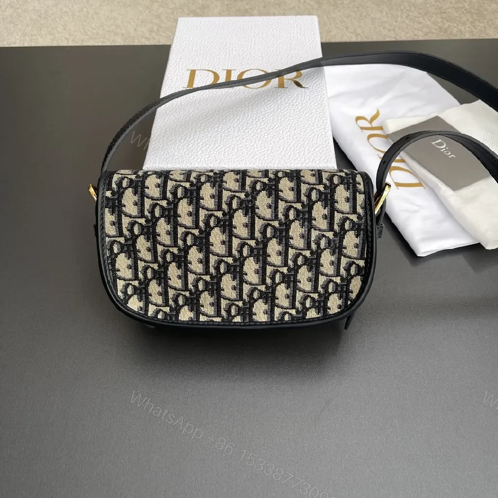 View 2 of Patterned Monogram Crossbody: Luxury Leather Trim Bag