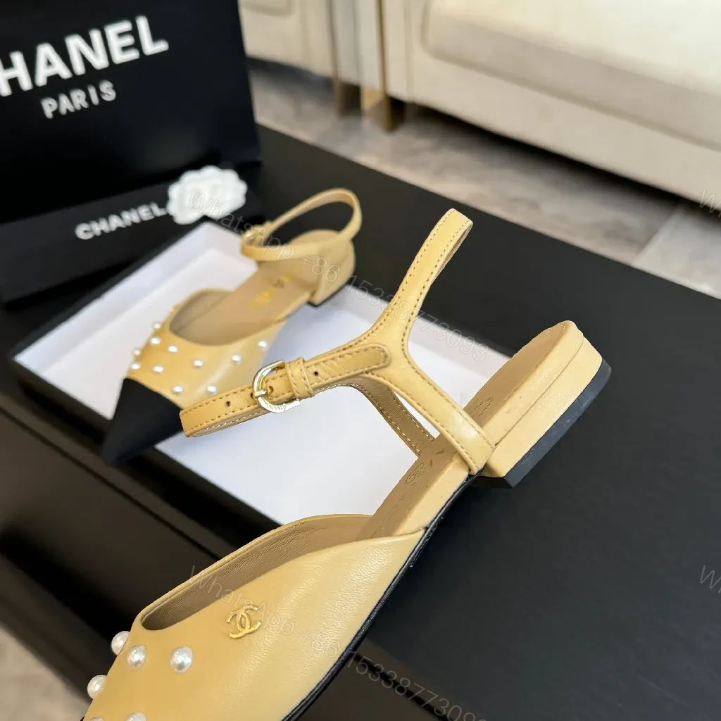 View 4 of Two-Tone Pearl Slingbacks: Knit-Style Heels, Comfort All Day