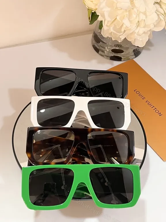View 5 of Tortoiseshell Acetate Oversized LV Sunglasses - Designer Edge
