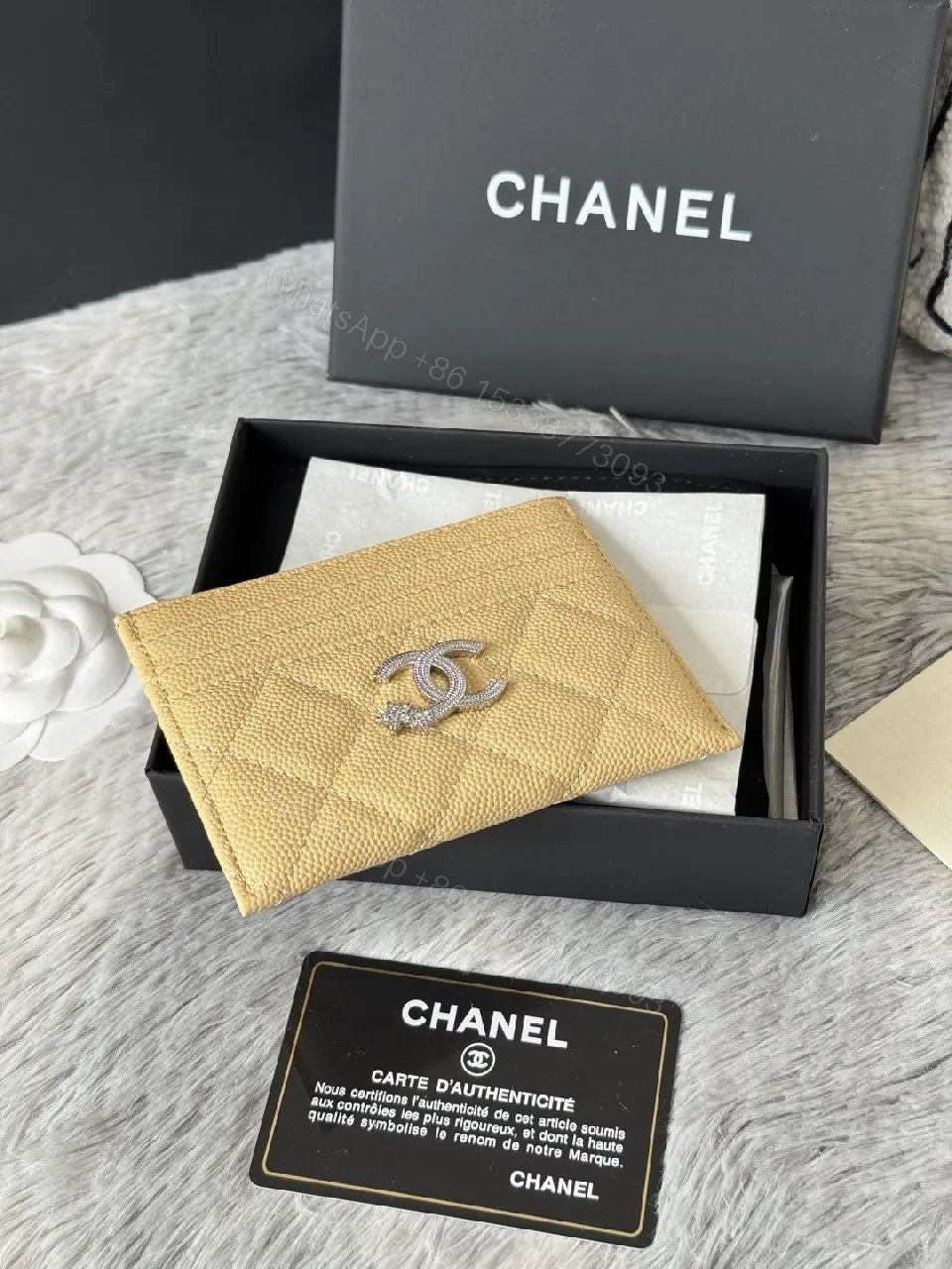 View 9 of Warm Yellow Quilted Wallet with Gold Accent – Compact Luxury