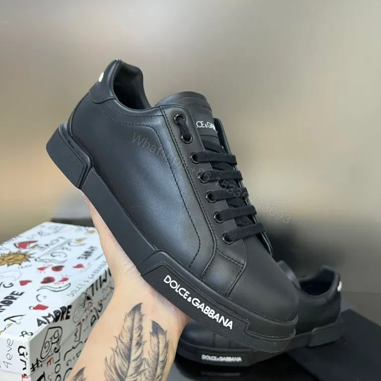 All-Black Leather High-Tops: Subtle Luxury Everyday Sneakers — view 1