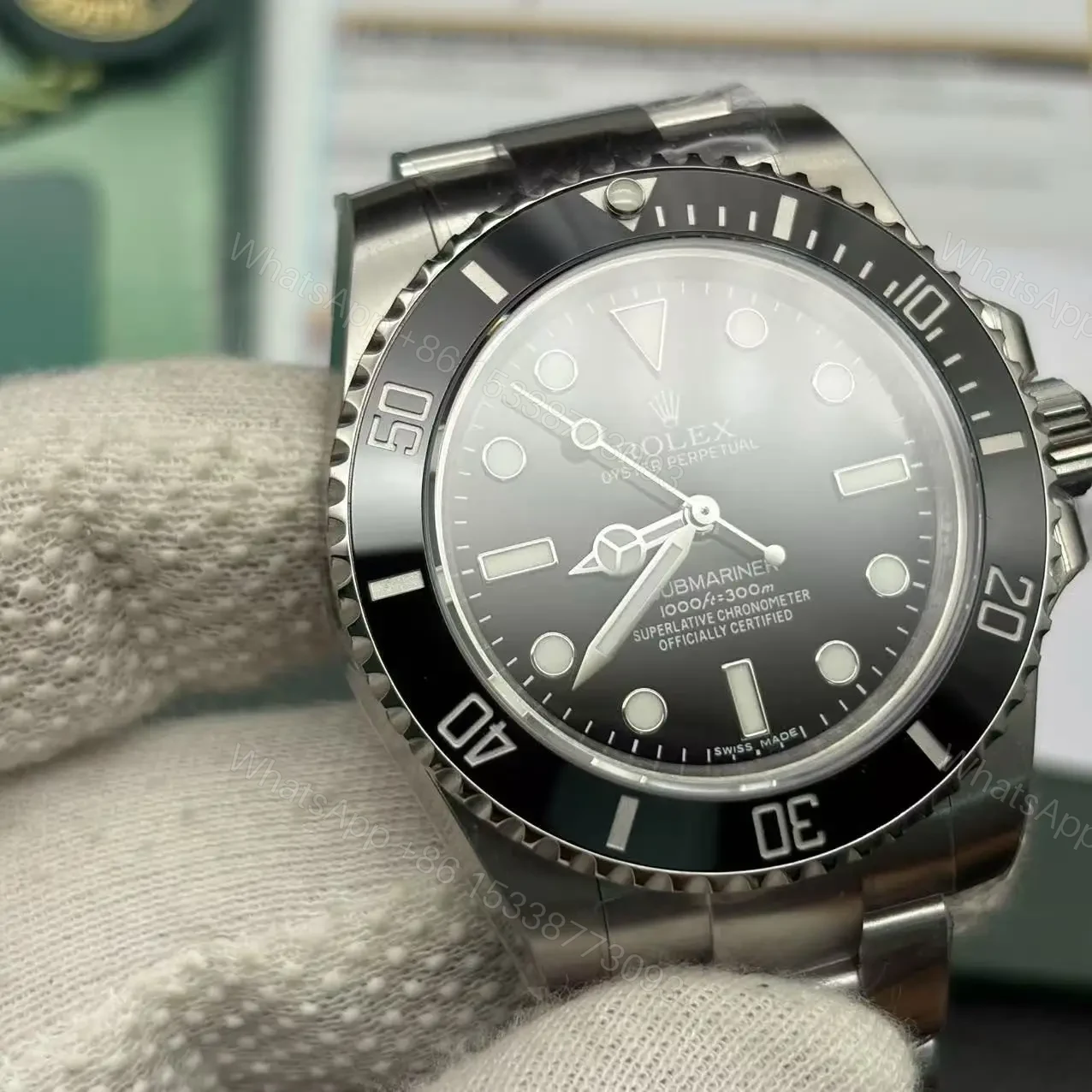 View 2 of Replica Rolex Submariner Silver/Black No Date