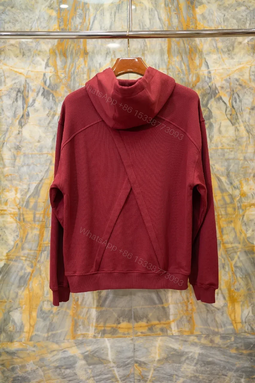 View 6 of Maroon Textured Hoodie: Luxury Everyday Comfort