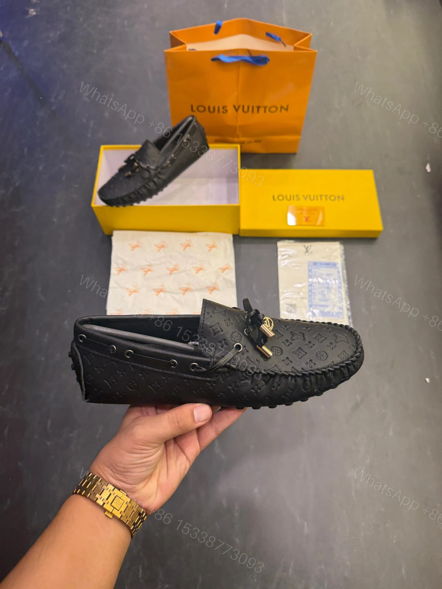View 5 of First Copy Louis Vuitton Moccasin White – Premium Designer Loafers for Men