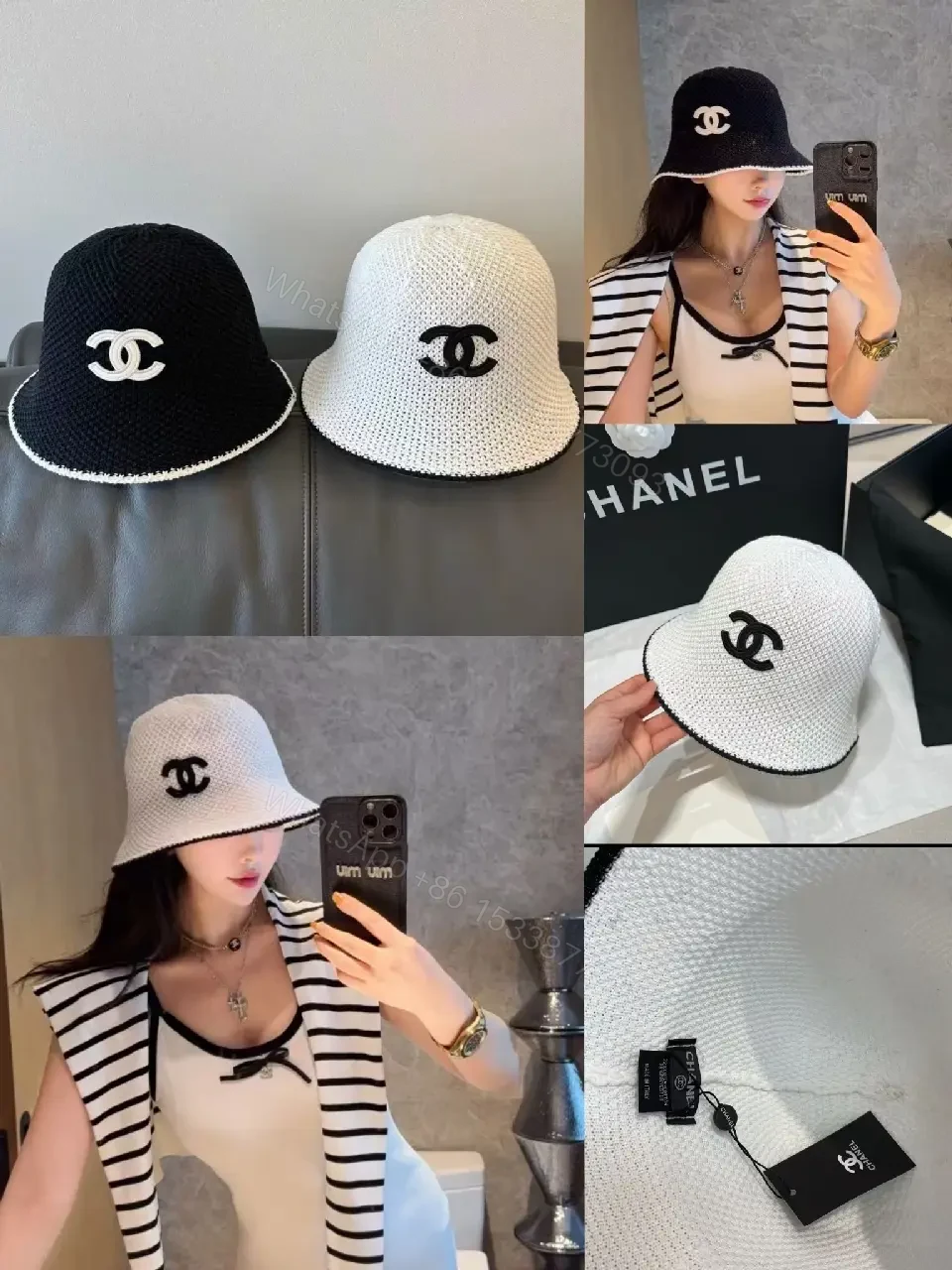 View 8 of Woven Bucket Hat: Dual-Color Luxe Texture, Logo Accent