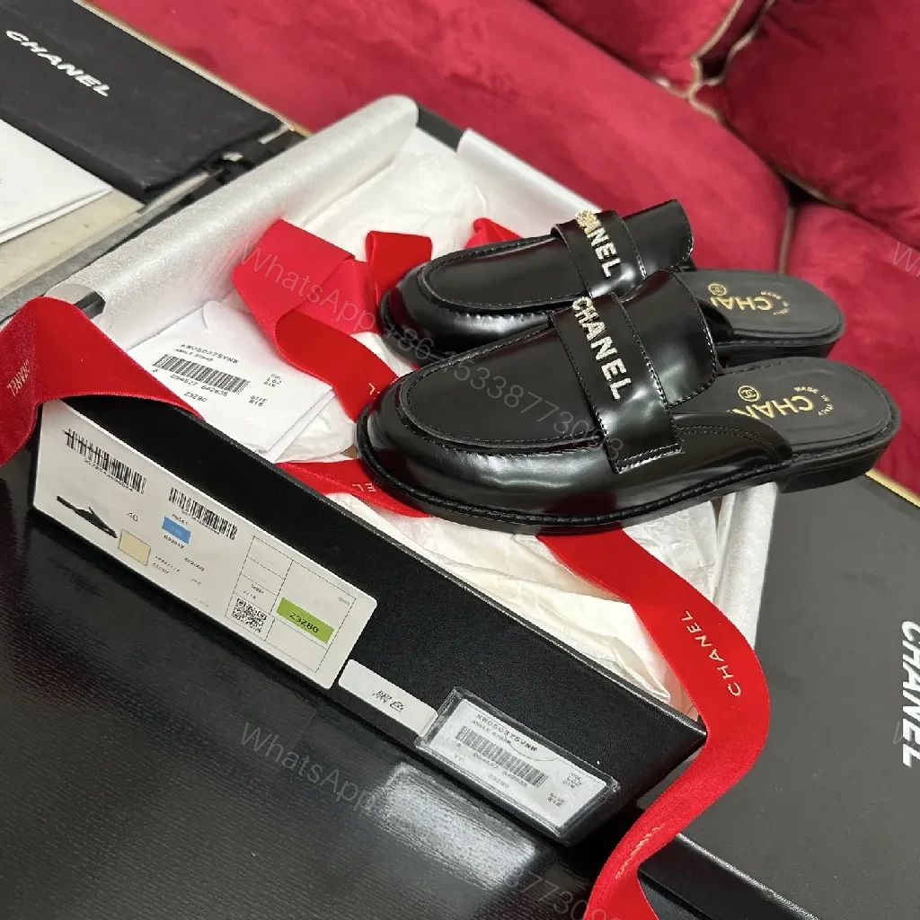Chic Leather Slip-On Sandals - Designer-Style Comfort — view 1