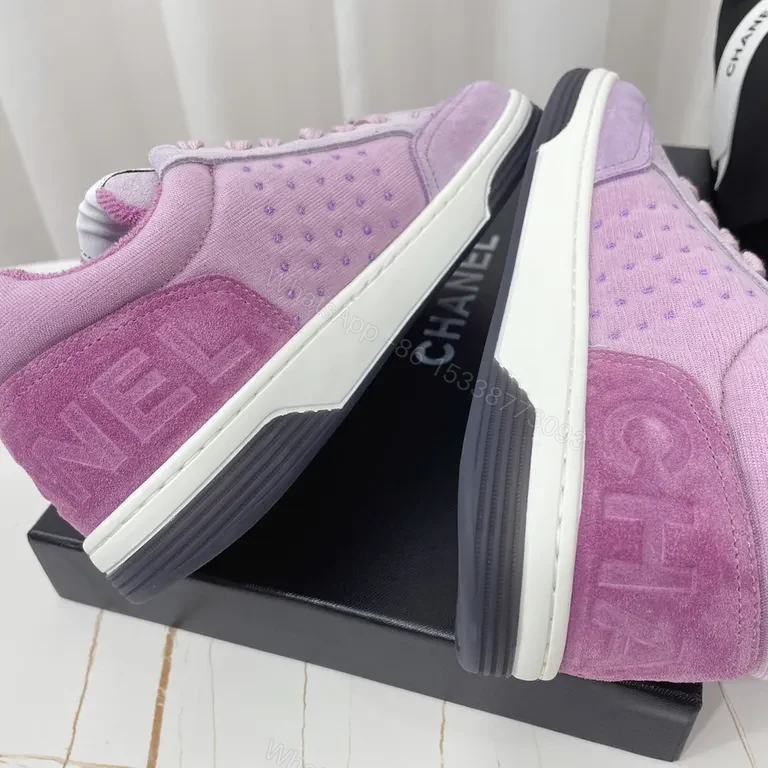 View 6 of Lavender Suede Low-Top Sneakers: Soft Perforated Luxe Everyday Style