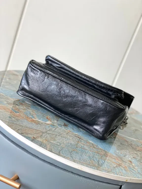 View 4 of Chic Black Quilted YSL-Style Shoulder Bag with Chain Strap