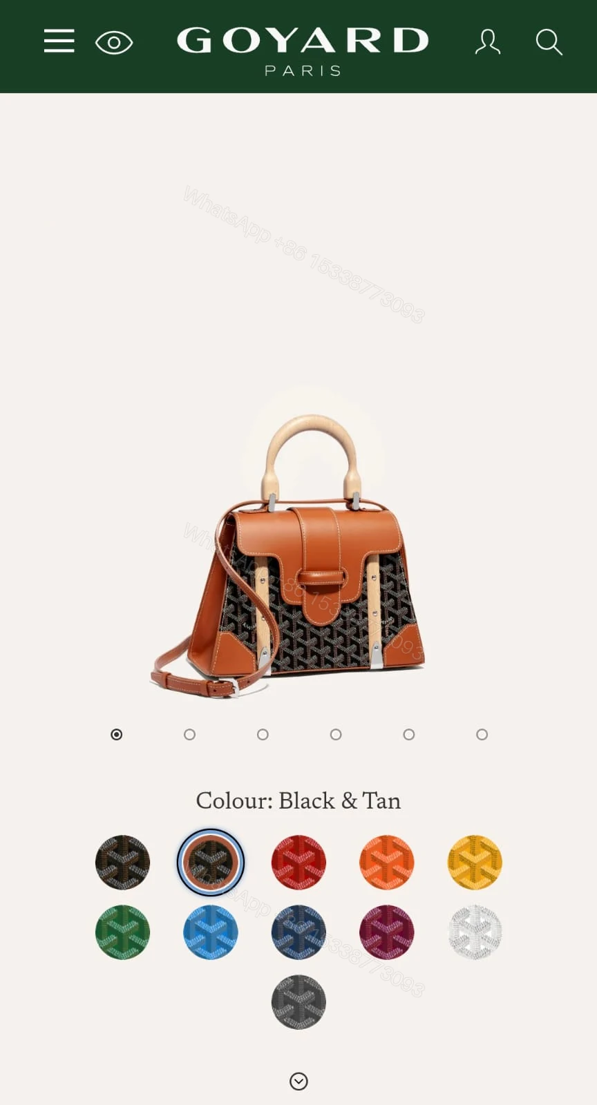 View 3 of First Copy Goyard Saïgon Structure Mini Top Handle Bag with OG Box