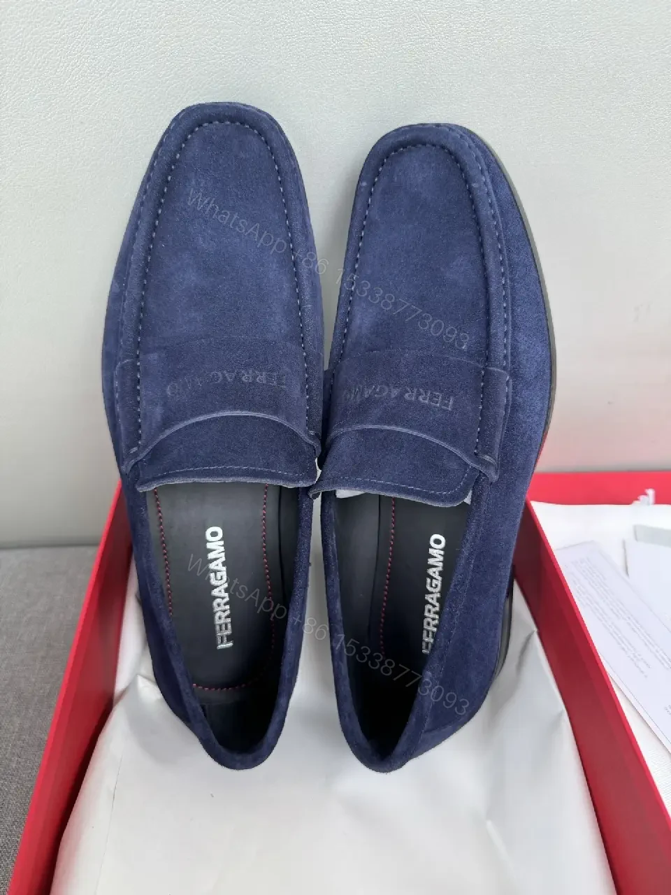 View 8 of Navy Suede Slip-Ons: Luxury Everyday Comfort Shoes
