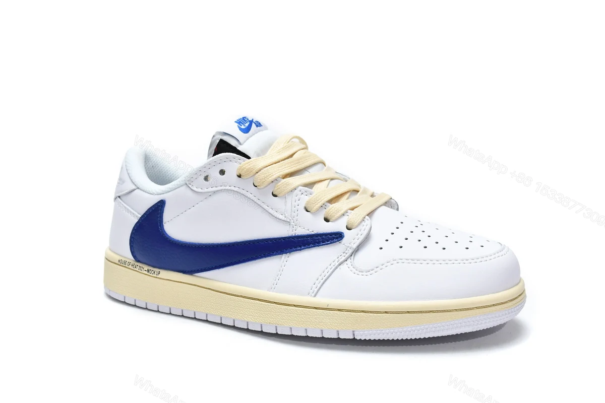 View 2 of Travis Scott x Air Jordan 1 Low White Blue DH68369-186