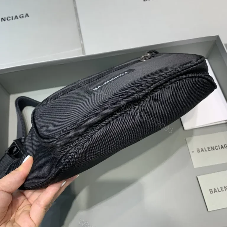 View 8 of Black Nylon Belt Bag â€¢ Balenciaga-Inspired Crossbody Carry