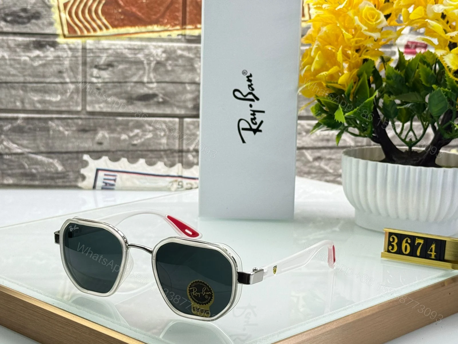 View 7 of Ray-Ban Octagon Ferrari Edition Green-Black Acetate