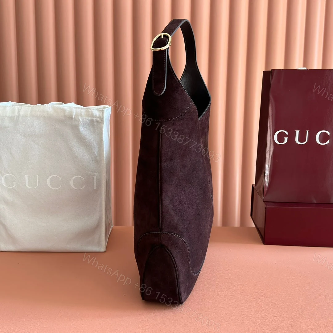 View 2 of GUCCI 25S JACKIE GIORNO 44 CM IN DARK CHOCOLATE BROWN SUEDE