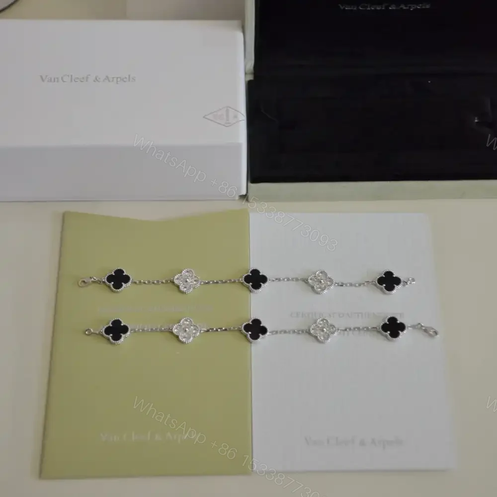 View 8 of 高仿首飾VanCleef&Arpels*RP2R900縞瑪瑙白金手鏈
