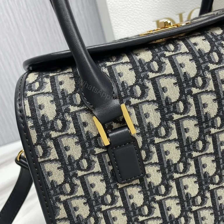 View 9 of Structured Dior-Influenced Monogram Tote: Luxe Everyday Bag