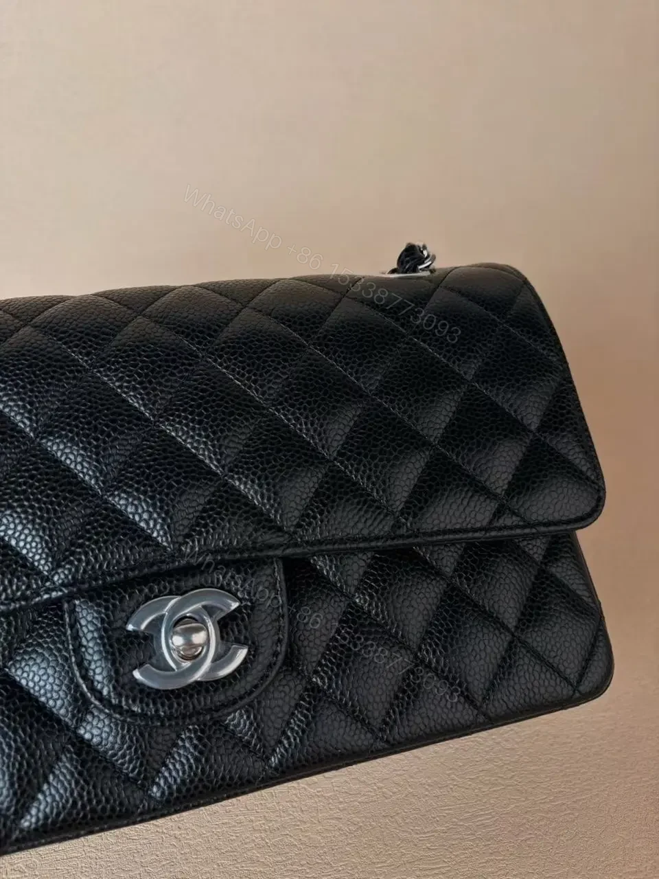 View 8 of Chanel Classic Flap Medium 25 Black sliver Hardware