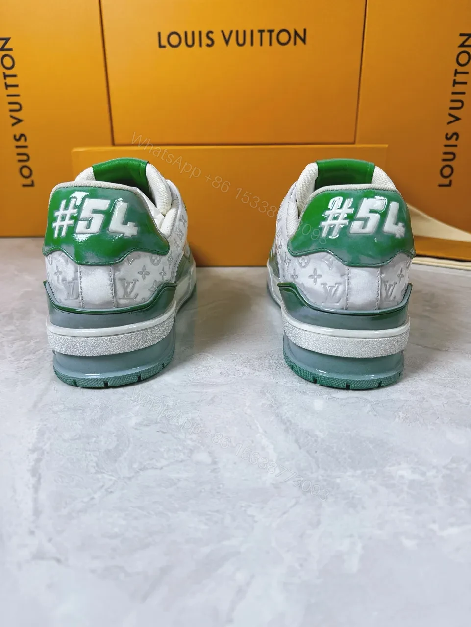 View 9 of Green & White Signature Sneakers: Bold Contrast Accents, Premium Comfort