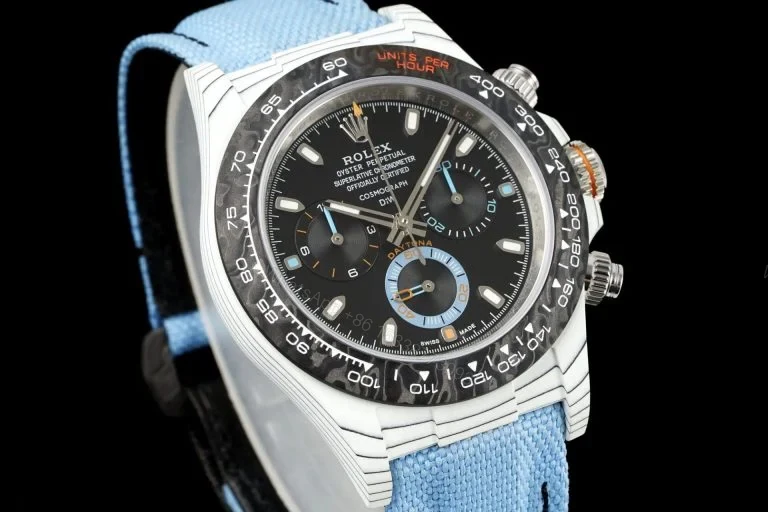 View 3 of Replica Rolex Daytona DiW Carbon Quartz Black Dial 40mm