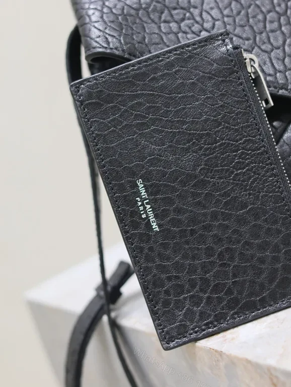 View 8 of Pebble Leather Crossbody: YSL Hardware, Modern Chic, Compact Luxury Bag