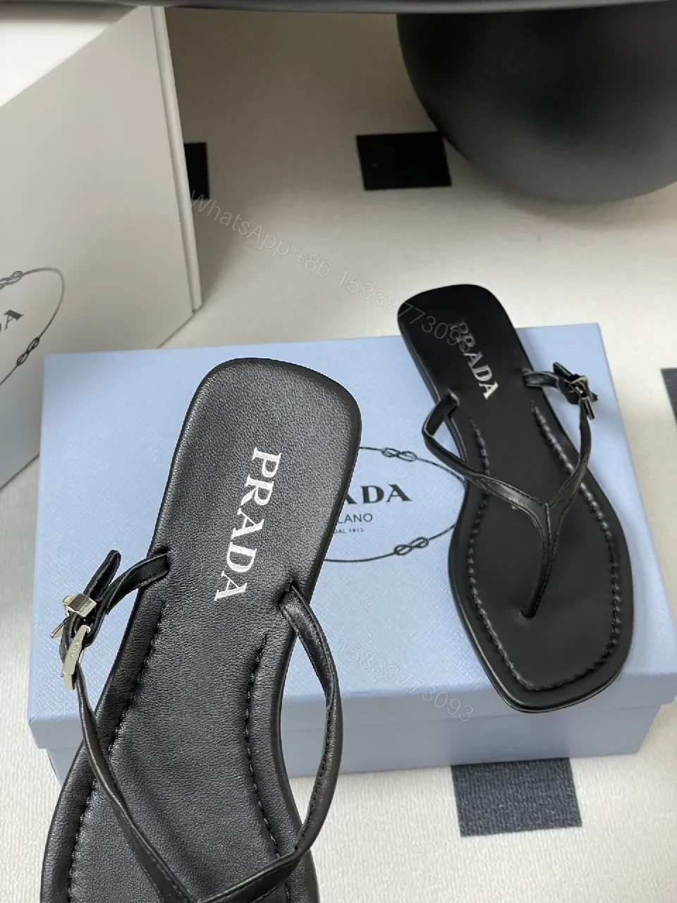 View 9 of Black Leather Minimalist Mules with Subtle Logo Accent, All-Day Comfort