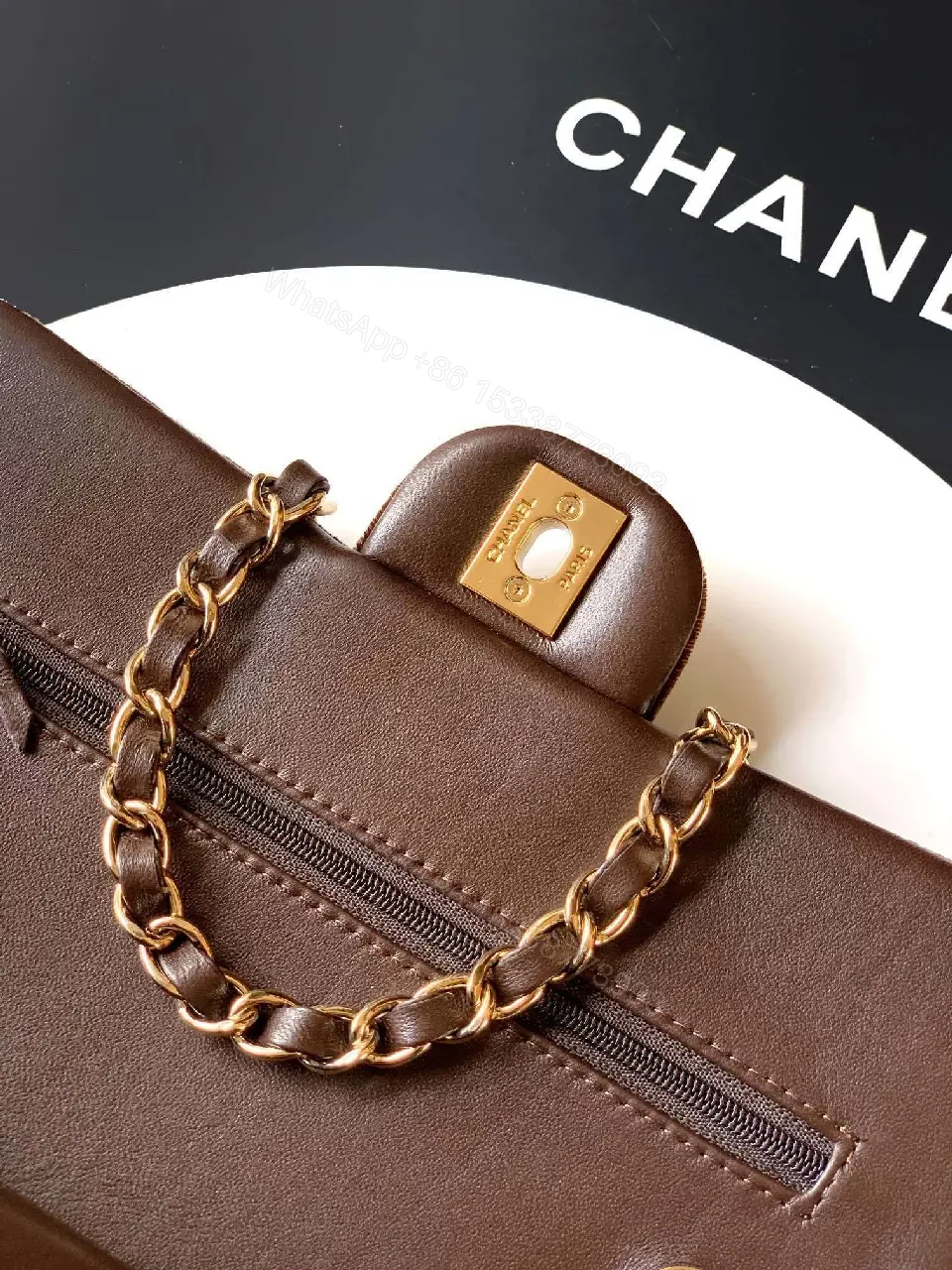 View 2 of Velvet Chic Flap Bag: Gold Chain, Modern Couture-style