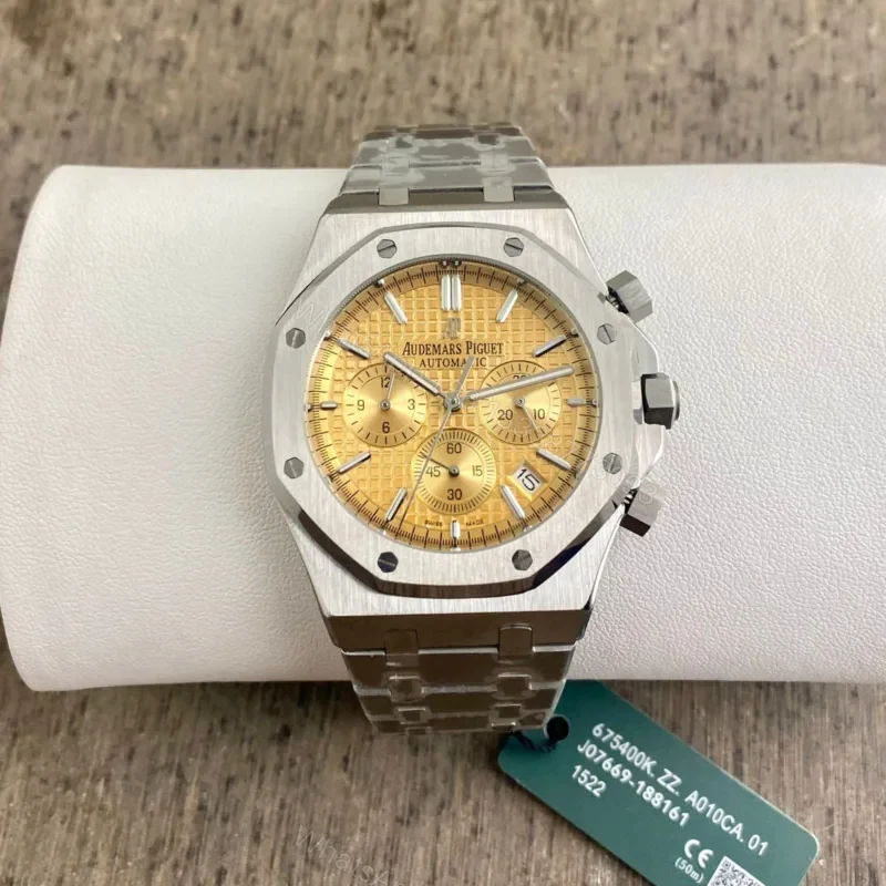 View 4 of Audemars Piguet Royal Oak Stainless Steel Gold Dial 12Hr Chronograph