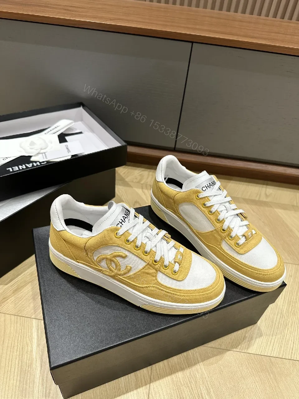 Golden Suede Luxe Low-Tops: Everyday Chanel-Inspired Sneakers — view 1