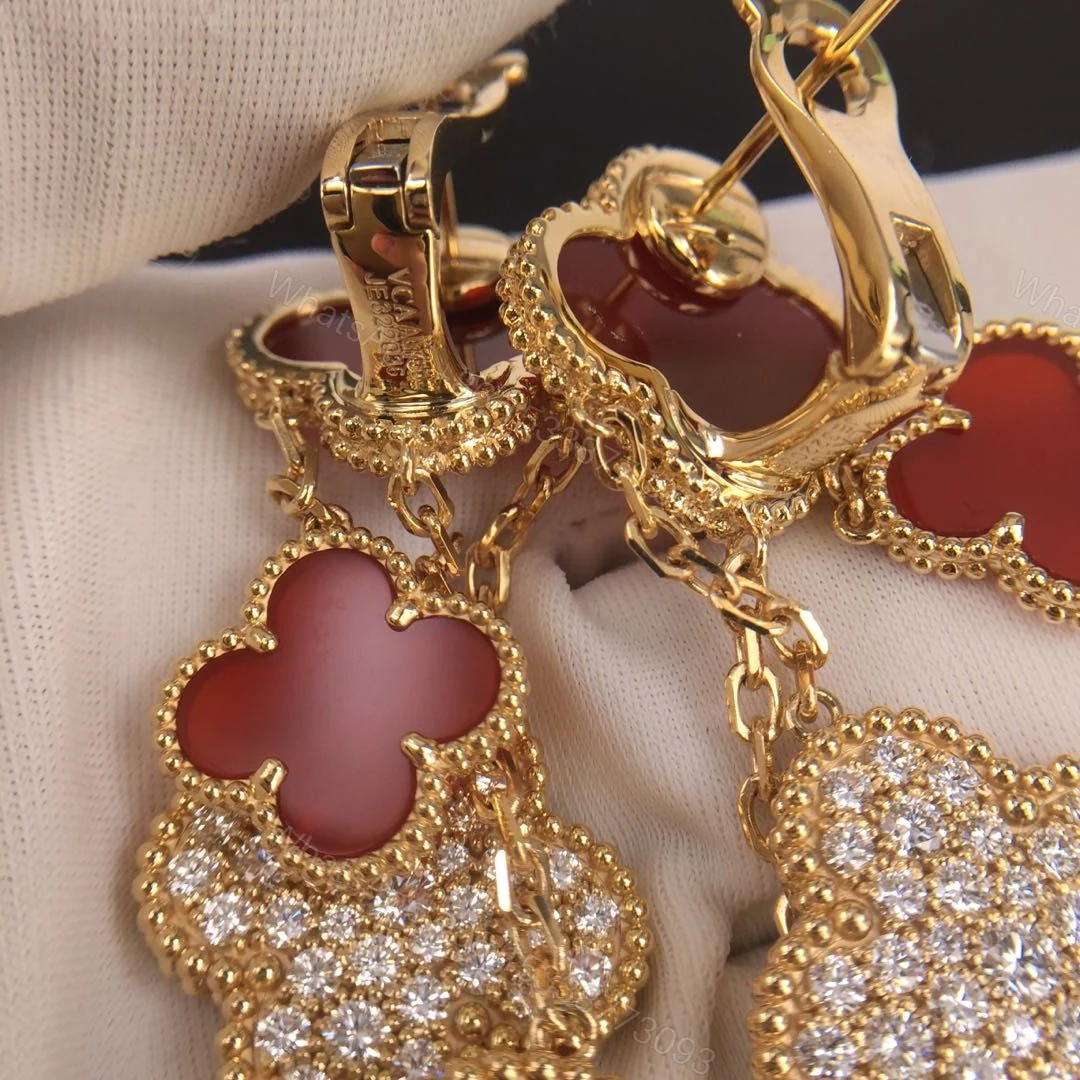 View 4 of VCA Magic Alhambra Earrings With Diamonds