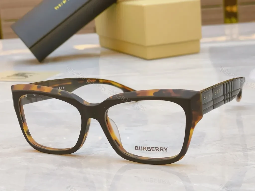 View 5 of Burberry Black Acetate Modern Frame Sunglasses with Designer Details